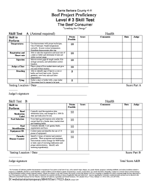 Beef Project Proficiency - sb4h