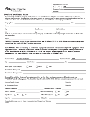 Equiguard Contractor Enrollment Form