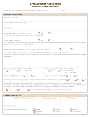 Employment Application Form