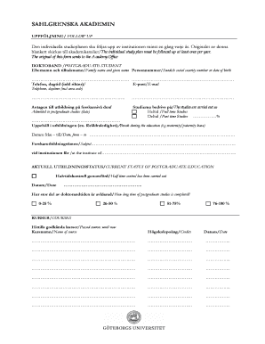 Postgraduate Study Plan Follow-Up Form