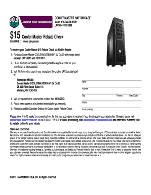 Cooler Master Rebate Form