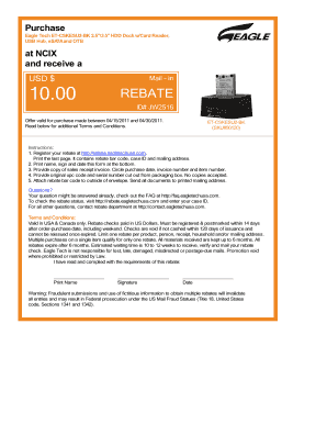 Eagle Tech HDD Dock Mail-in Rebate Form
