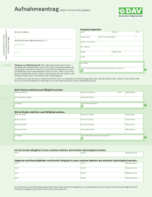 Aufnahmeantrag