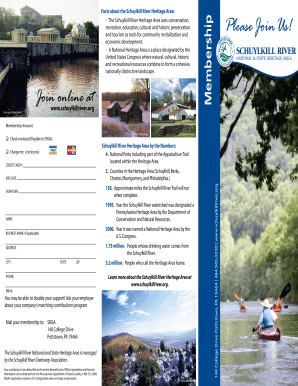 Schuylkill River Heritage Area Membership Form