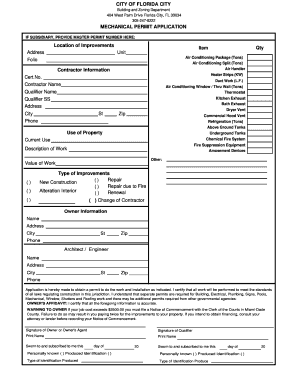 Mechanical Permit Application
