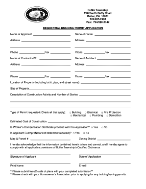 Residential Building Permit Application