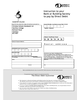 Direct Debit Instruction Form