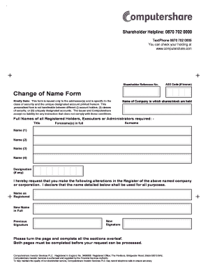 Change of Name Form