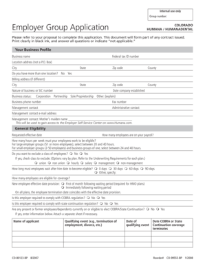 Colorado Employer Group Application
