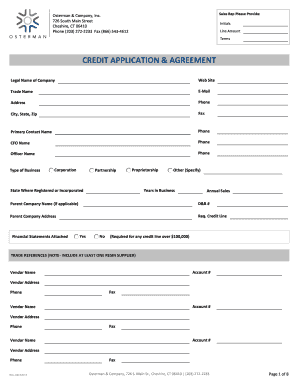 Osterman Credit Application & Agreement