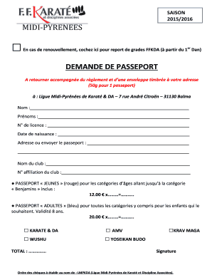 Demande de passeport