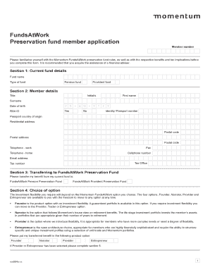 FundsAtWork Preservation Fund Application