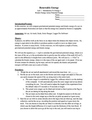 Lab 1 - Introduction To Energy
