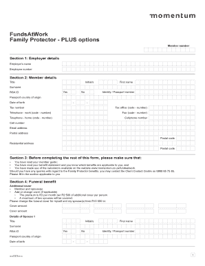 Family Protector Funeral Benefit Form
