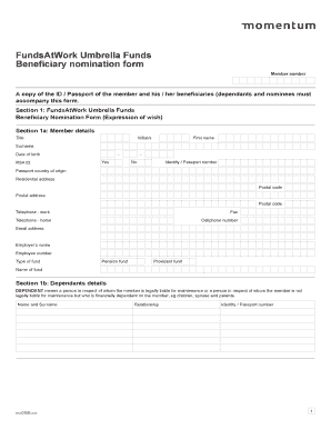 FundsAtWork Beneficiary Nomination Form