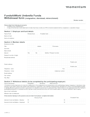 FundsAtWork Umbrella Funds Withdrawal Form