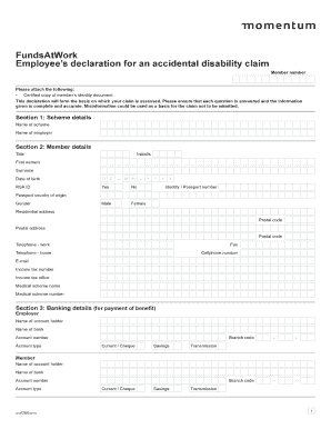 Employee Accidental Disability Claim Form