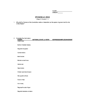 Federalism Study Guide