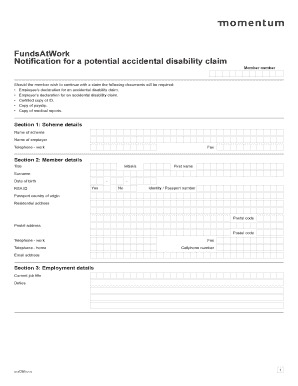 Accidental Disability Claim Notification