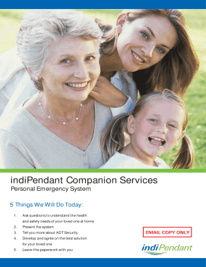 Personal Emergency System Needs Analysis Form