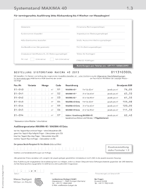Systemstand MAXIMA 40 Bestellformular