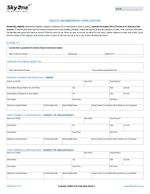 Minor Membership Application