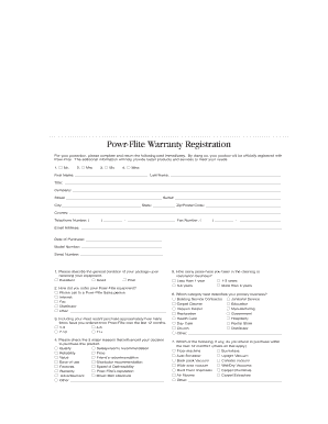 Powr-Flite Warranty Registration Form