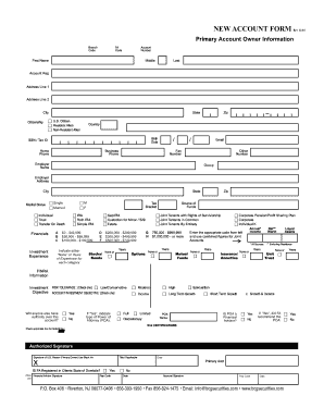 New Account Form