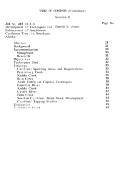 Performance report template - Development of techniques for enhancement of anadromous cutthroat trout in Southeast Alaska Alaska Department of Fish and Game Sport Fish Division Federal Aid in Sport Fish Restoration Annual Performance Report 1976-1977 Project - docs - -