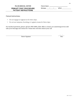 Pelosi Medical Center Post Procedure Instructions