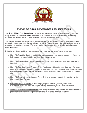 Field Trip Permission and Consent Form