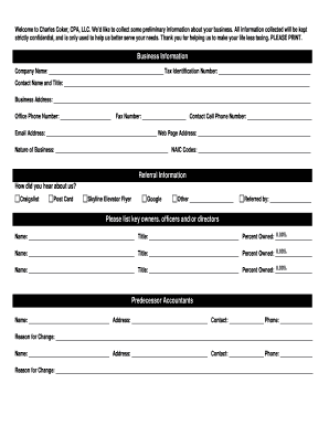 Business Information Form