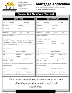 Mortgage Application Form