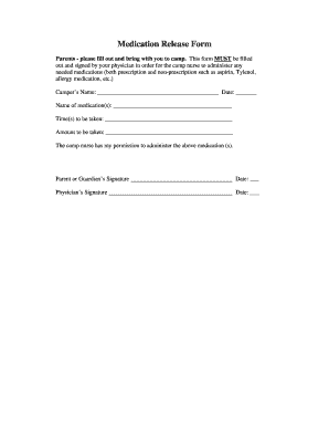 Medication Release Form