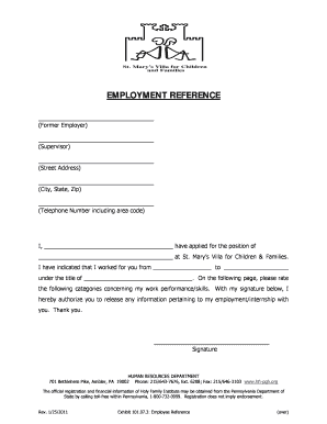 Employment Reference Form