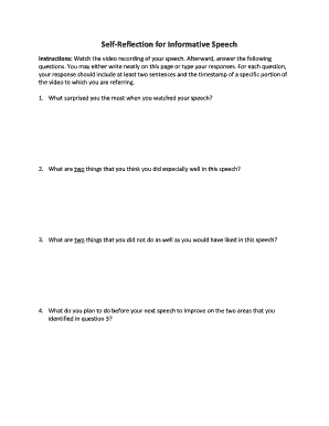 Self-Reflection for Informative Speech