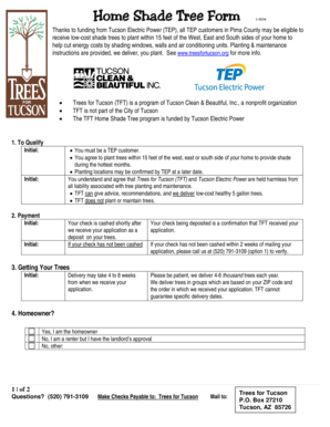 Home Shade Tree Application Form