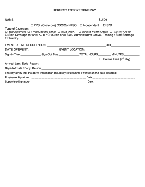 Request for Overtime Pay