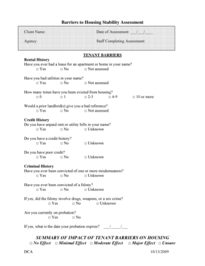 Housing Stability Assessment Form