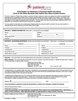 Authorization for Disclosure of Protected Health Information