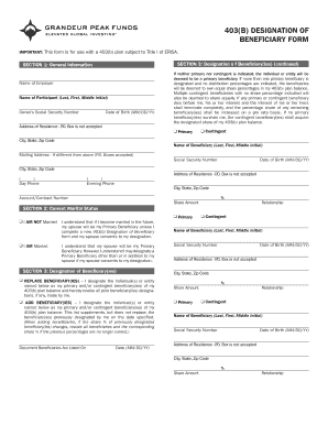 403(b) Designation of Beneficiary Form