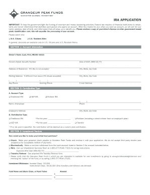 IRA Application Form