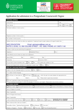 Application for Postgraduate Coursework Degree