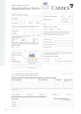 International Student Application Form