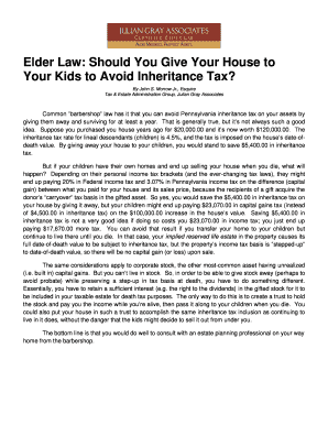 Fillable Online Elder Law: Should You Give Your House to Fax Email ...
