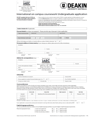 Deakin University International Undergraduate Application