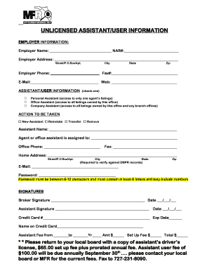 Real Estate Assistant Registration Form