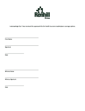 Health Insurance Marketplace Coverage Acknowledgment