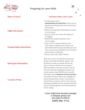 Preparing for your Wish - Give Kids the World Village