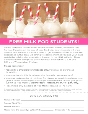 Student Free Milk Request Form